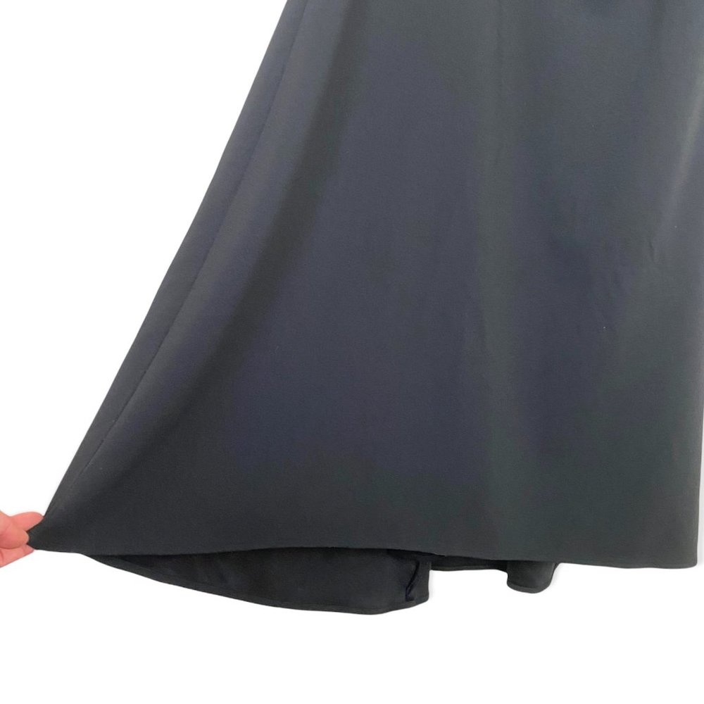 BHLDN Gerri One Shoulder Crepe Dress, sz 8, Black, EUC, Lined, Long Flared Gown - Picture 8 of 12